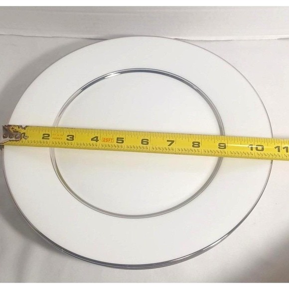 Set of 4 Lenox Oxford Lexington Bone China Dinner Plates 10.5" Platinum Trim - Picture 2 of 3